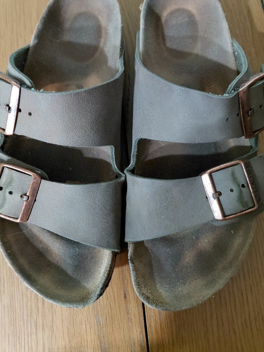 Birkenstock Arizona Womens Leather Sandals Buckle Size 7 FLAW
